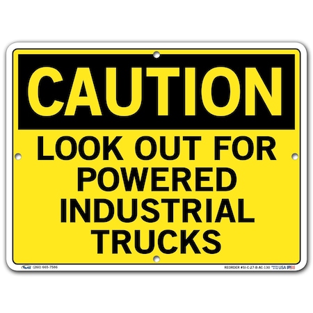 Vestil Aluminum Composite Sign, 9-1/2" H, 12-1/2" W, Aluminum Composite, Rectangle, SI-C-27-B-AC-130 SI-C-27-B-AC-130